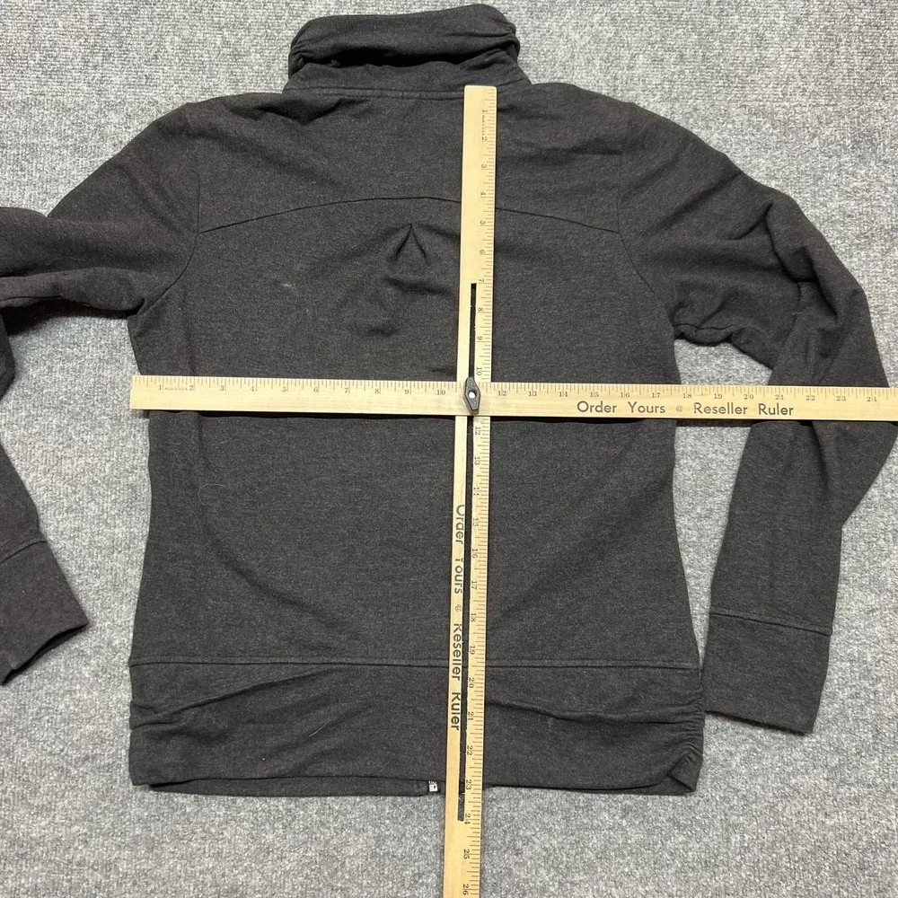Patagonia Jacket Womens Medium Black Organic Cotton Full Zip Thumbholes Pockets